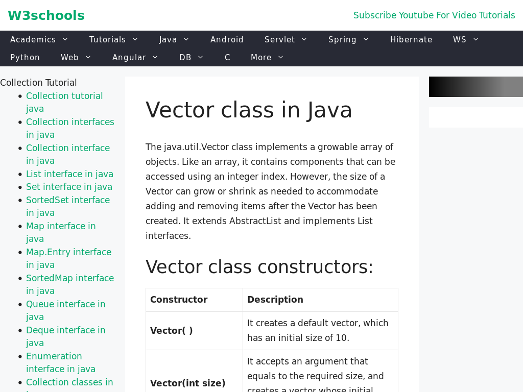 Exploring the Power of Java's Dynamic Vector Class